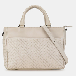 Bottega Veneta: Белая сумка  Intrecciato