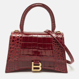 Balenciaga: Бордовая сумка  Hourglass