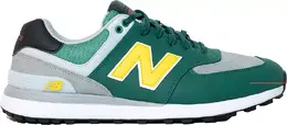 New Balance: Зелёные кроссовки  574