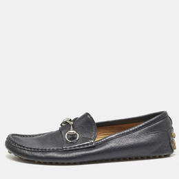 Gucci: Синие туфли  Horsebit
