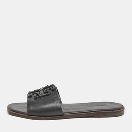 Tory Burch: Чёрные сандалии  Double T