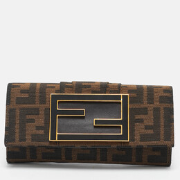 Fendi: Коричневый кошелёк  Zucca