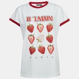 Balmain: Белая футболка 