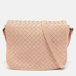 Bottega Veneta: Оранжевая сумка через плечо  Intrecciato