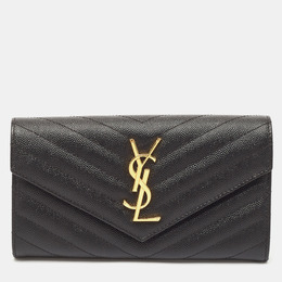 Saint Laurent Paris: Чёрный кошелёк  Monogram