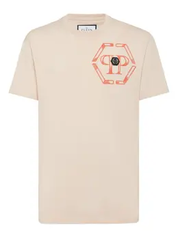Philipp Plein: Бежевая футболка  Hexagon