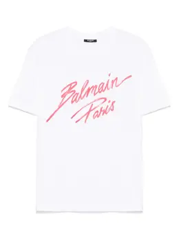 Balmain: Белая футболка 
