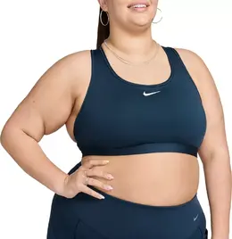 Nike: Синий бюстгальтер  Swoosh