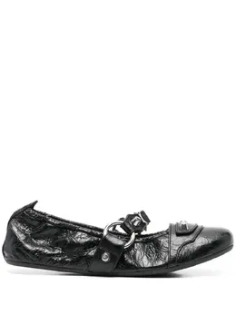 Balenciaga: Чёрные балетки 