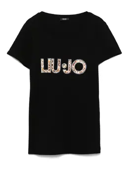 LIU JO: Футболка со стразами 
