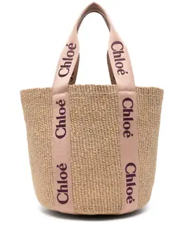 Chloé: Бежевая сумка-шоппер 