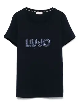 LIU JO: Футболка со стразами 