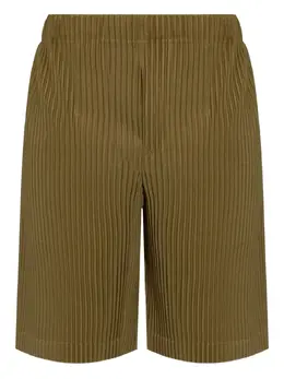 Homme Plissé Issey Miyake: Зелёные шорты 