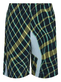 Homme Plissé Issey Miyake: Голубые шорты 
