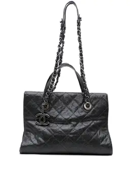 CHANEL Pre-Owned: Чёрная сумка-шоппер 