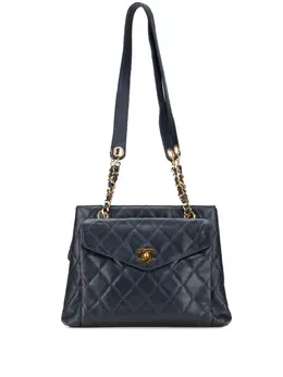 CHANEL Pre-Owned: Голубая сумка-шоппер 
