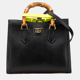 Gucci: Чёрная сумка  Bamboo