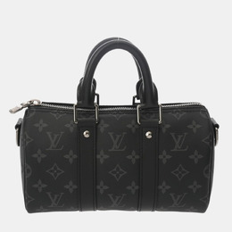 Louis Vuitton: Чёрная сумка  Keepall