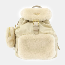 Prada: Бежевый рюкзак 