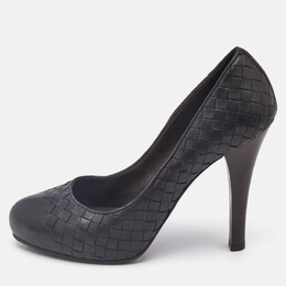 Bottega Veneta: Чёрные туфли  Intrecciato