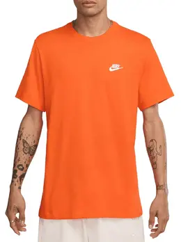 Nike: Оранжевая футболка  Sportswear Club
