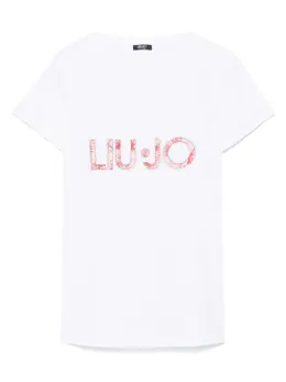 LIU JO: Футболка со стразами 