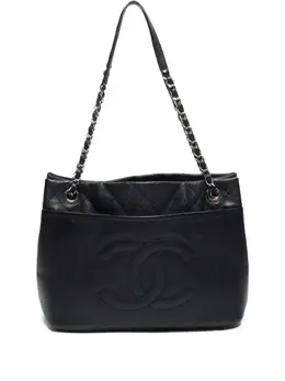 CHANEL Pre-Owned: Чёрная сумка-шоппер 