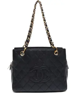CHANEL Pre-Owned: Чёрная сумка-шоппер 