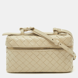Bottega Veneta: Бежевая сумка  Intrecciato