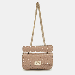 Valentino: Бежевая сумка  Rockstud Spike