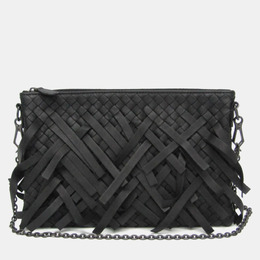 Bottega Veneta: Чёрная сумка  Intrecciato