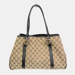 Gucci: Бежевая сумка-шоппер  GG