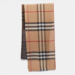Burberry: Бежевый шарф 