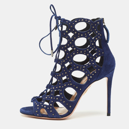 Aquazzura: Синие ботинки 