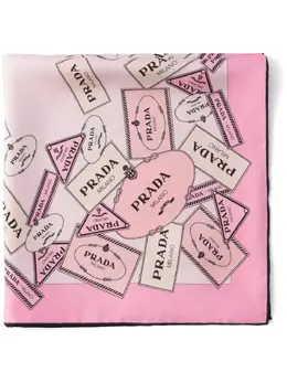 Prada: Розовый шарф 
