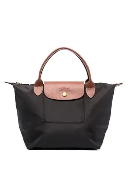 Longchamp: Чёрная сумка-шоппер  Le Pliage