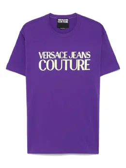 Versace Jeans Couture: Фиолетовая футболка 