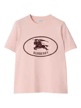 Burberry: Розовая футболка 