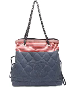 CHANEL Pre-Owned: Голубая сумка-шоппер 
