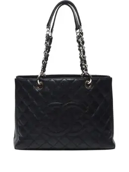 CHANEL Pre-Owned: Чёрная сумка-шоппер 