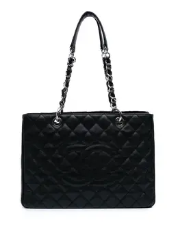 CHANEL Pre-Owned: Чёрная сумка-шоппер 