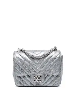 CHANEL Pre-Owned: Серебристая сумка через плечо 