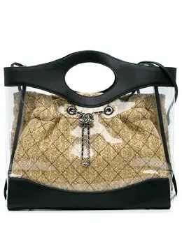 CHANEL Pre-Owned: Чёрная сумка-шоппер 