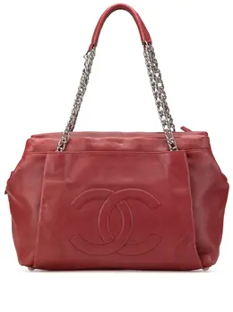 CHANEL Pre-Owned: Серебристая сумка-шоппер 