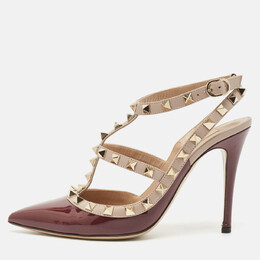 Valentino: Бордовые туфли  Rockstud