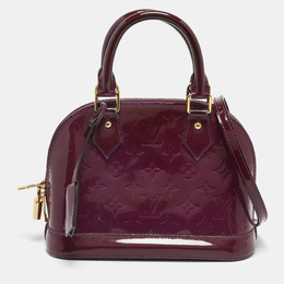 Louis Vuitton: Фиолетовая сумка  Alma BB