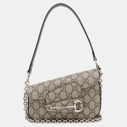 Gucci: Бежевая сумка  Horsebit 1955