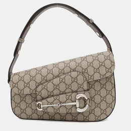 Gucci: Бежевая сумка  Horsebit 1955