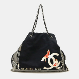Chanel: Чёрная сумка-шоппер 