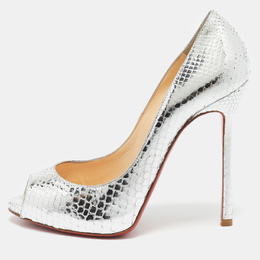 Christian Louboutin: Серебристые босоножки 
